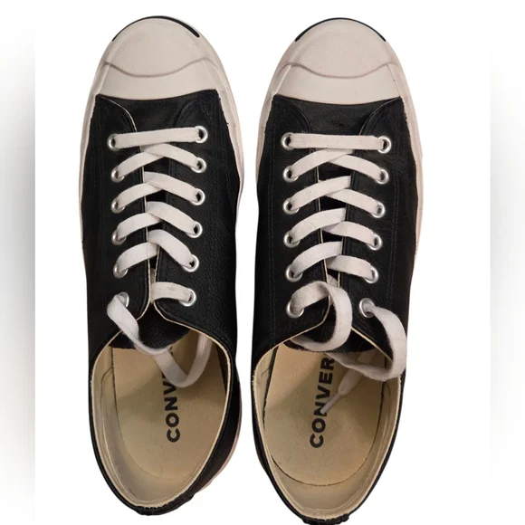 Awesome Like New Converse Jack Purcell Shoes. Size 8.5 Black & White - Picture 1 of 5
